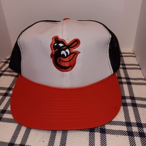 White and Orange Baseball Cap with Logo